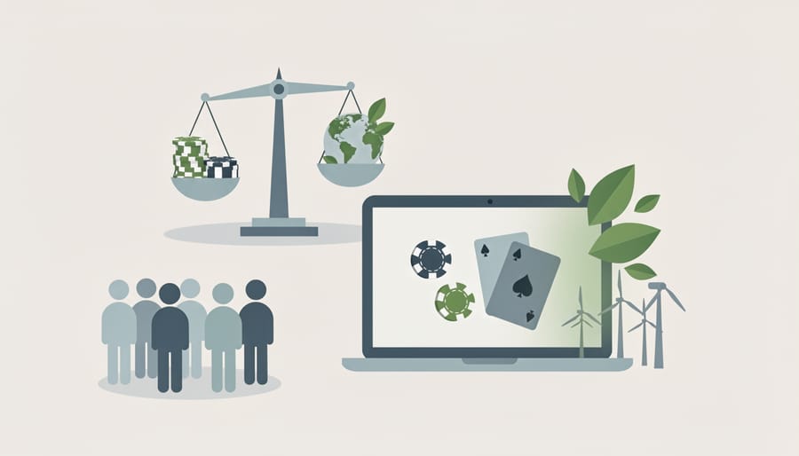 Diverse hands together holding green seedling in soil representing collective environmental action